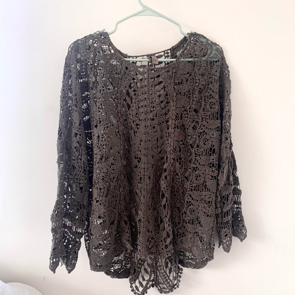 XCVI Brown Knit Shirt